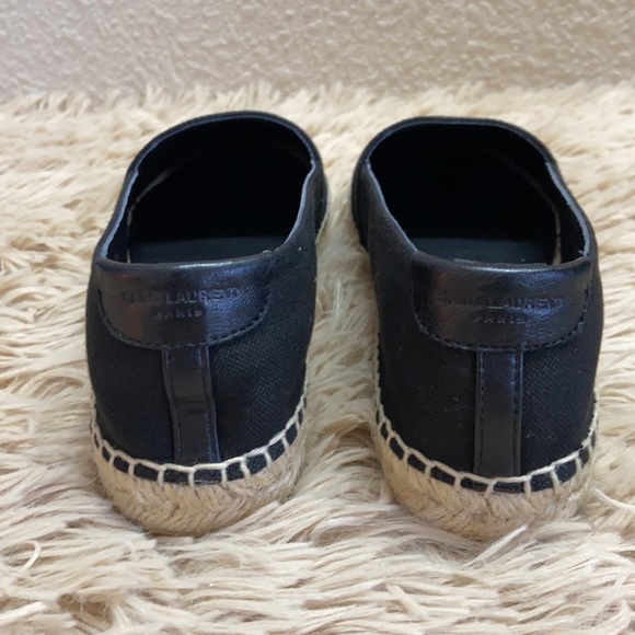 YSL Embroidered Espadrilles in Black Canvas - Picture 8 of 11